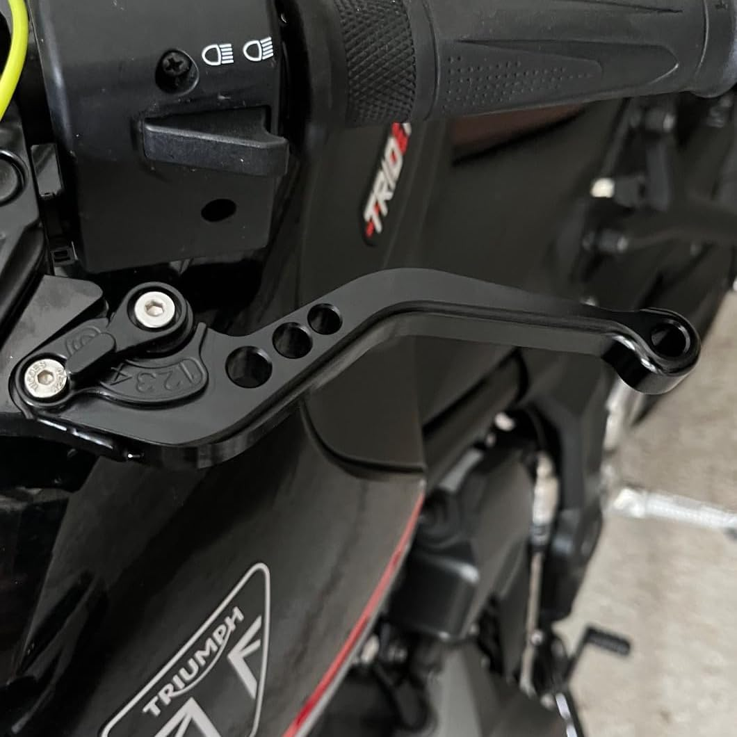 Short Brake Clutch Lever Set Compatible with Yamaha MT-03 660 660Cc 2006-2014, CNC Aluminum Alloy Made (Red) - Gold image number 7