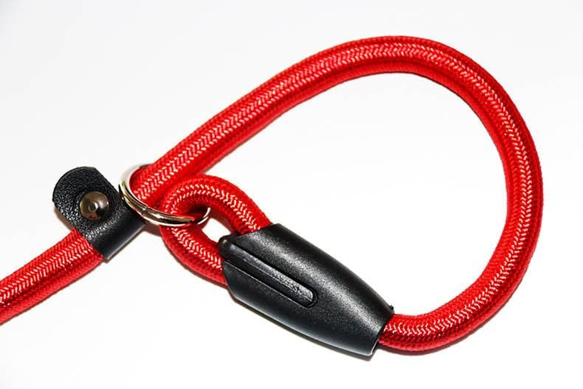 Strong Slip Rope Dog Training Leash Durable Braided Nylon with Rubber Padded Handle - No Pull Walking for Medium Large Dogs (Red, 6Mm*140Cm) image number 5