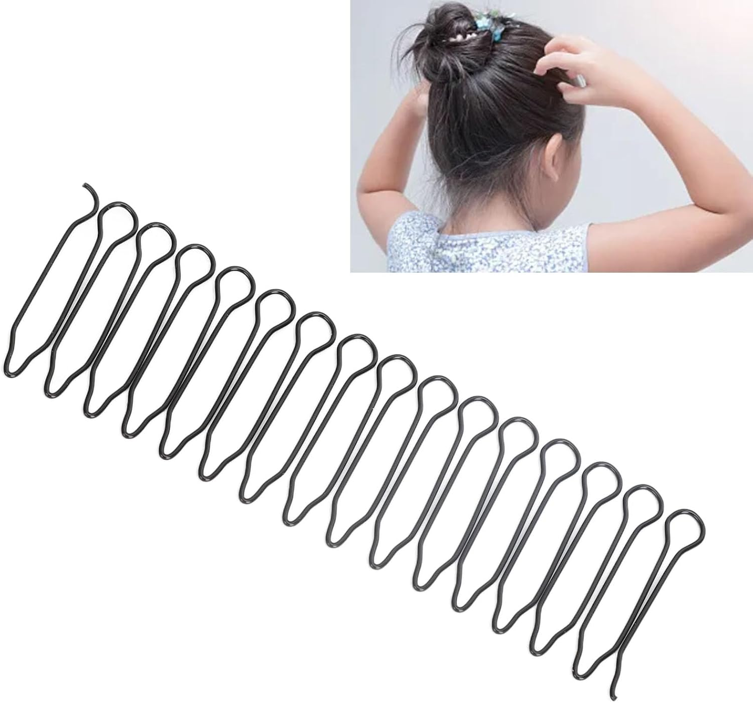 Sonew Pack of 9 U-Shaped Hair Finishing Combs, Stretchy, Invisible, Flexible, Hair Fork Clip for Updos, Hair Side Combs, Hair Finish Fixer Clips for Women and Girls image number 5