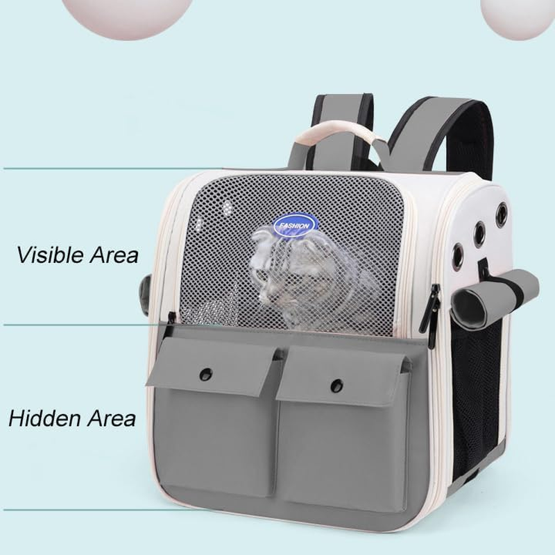 Pet Backpack Carrier for Cats, Small Pets Dogs Rabbit up to 16 Pounds, with Soft Cushion Collapsible Breathable Ventilated Design,Safety Straps, Backpack Designed for Travel, Hiking, Walking image number 6