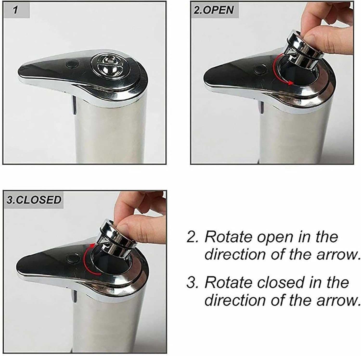 YAKESD Touch-Free Battery Operated Electric Automatic Liquid Soap Dispenser,Touchless Dish Soap Dispenser 12.5Oz/370Ml with Adjustable Volume Control Dial for Bathroom Kitchen (Not Included Battery) image number 3