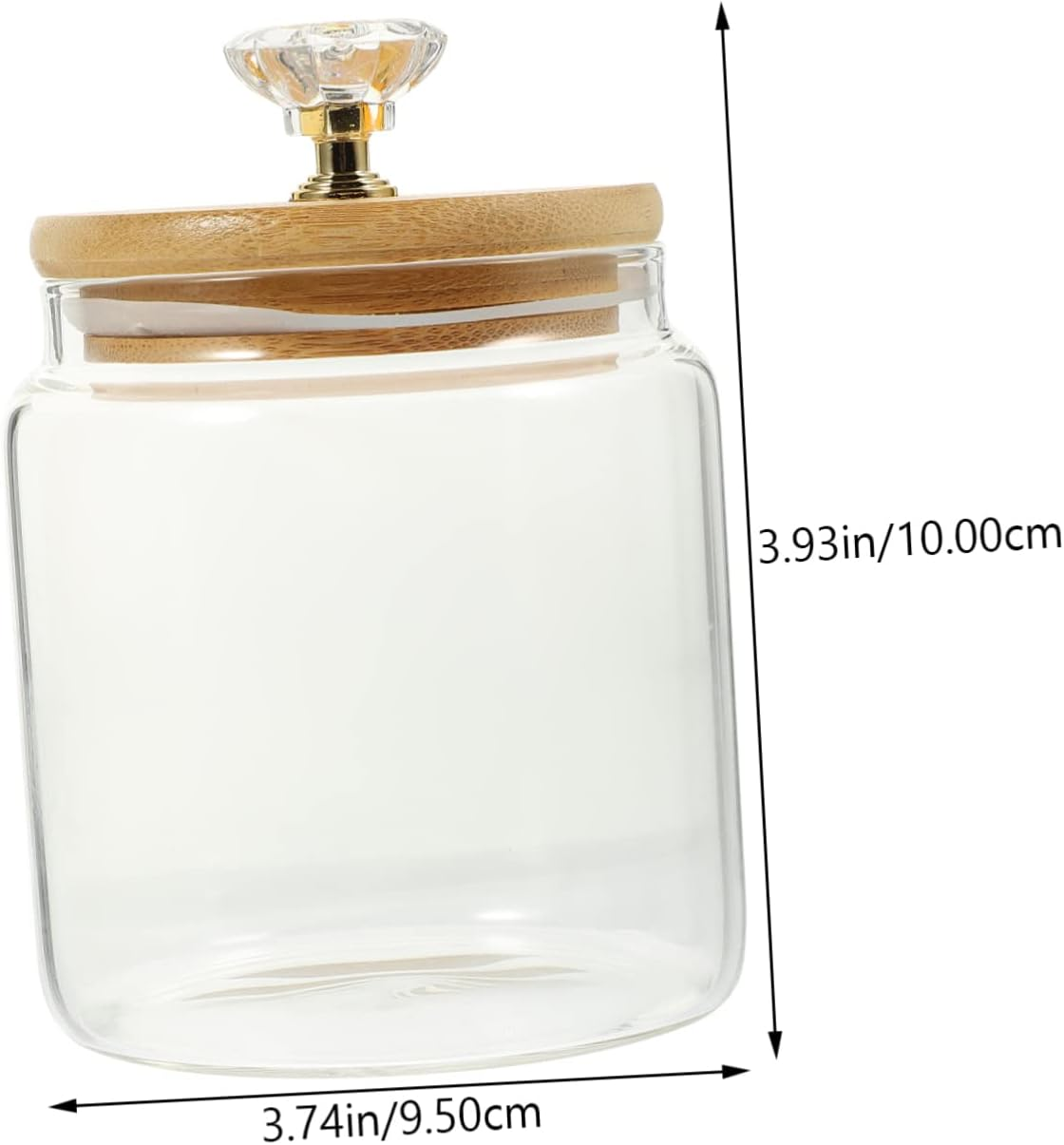 GRIRIW 2Pcs Glass Tea Jar Loose Tea Canister Lid Dried Fruit Storage Canisters for Kitchen Home Organizing image number 4