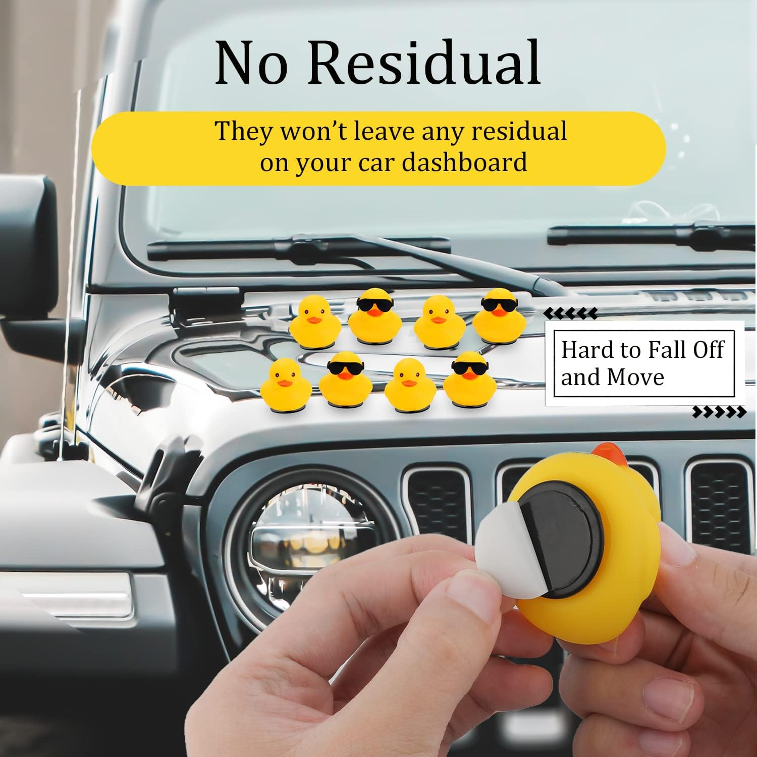 TOYMIS 30Pcs Rubber Duck Plug, Self-Adhesive Rubber Duck Holder for Jeep Dashboard, Duck Plug Mount Holder for Display Jeep Duck Lovers, Not Include Rubber Duck (Black) image number 1