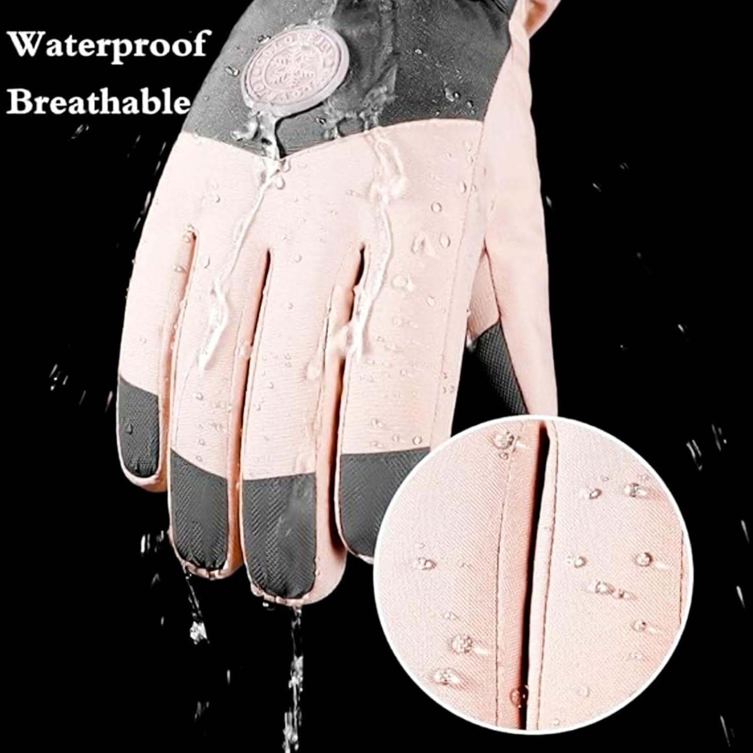 Ski & Snow Gloves, Waterproof Touchscreen Cold-Weather Gloves with Thermal Insulation for Skiing, Snowboarding, Cycling, Hiking - Unisex Windproof Hand Warming image number 2
