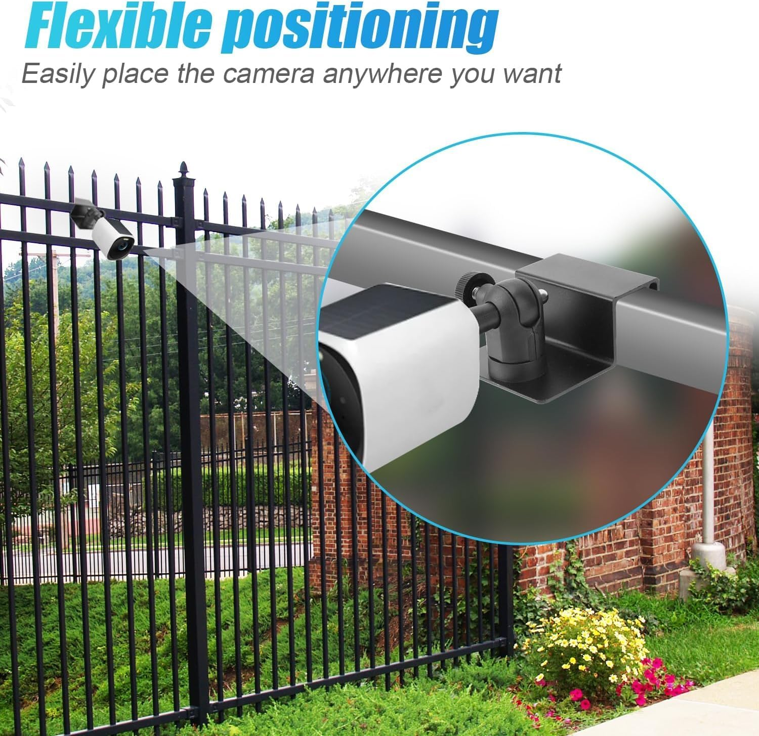 2Pcs Gutter Mount for Security Camera, White Black 360&deg; Adjustable Security Camera Bracket Compatible with Eufy Solocam S220/C210, Eufycam 2C/2C Pro, 3/S330, 2/2 Pro, 3C/S300 image number 1