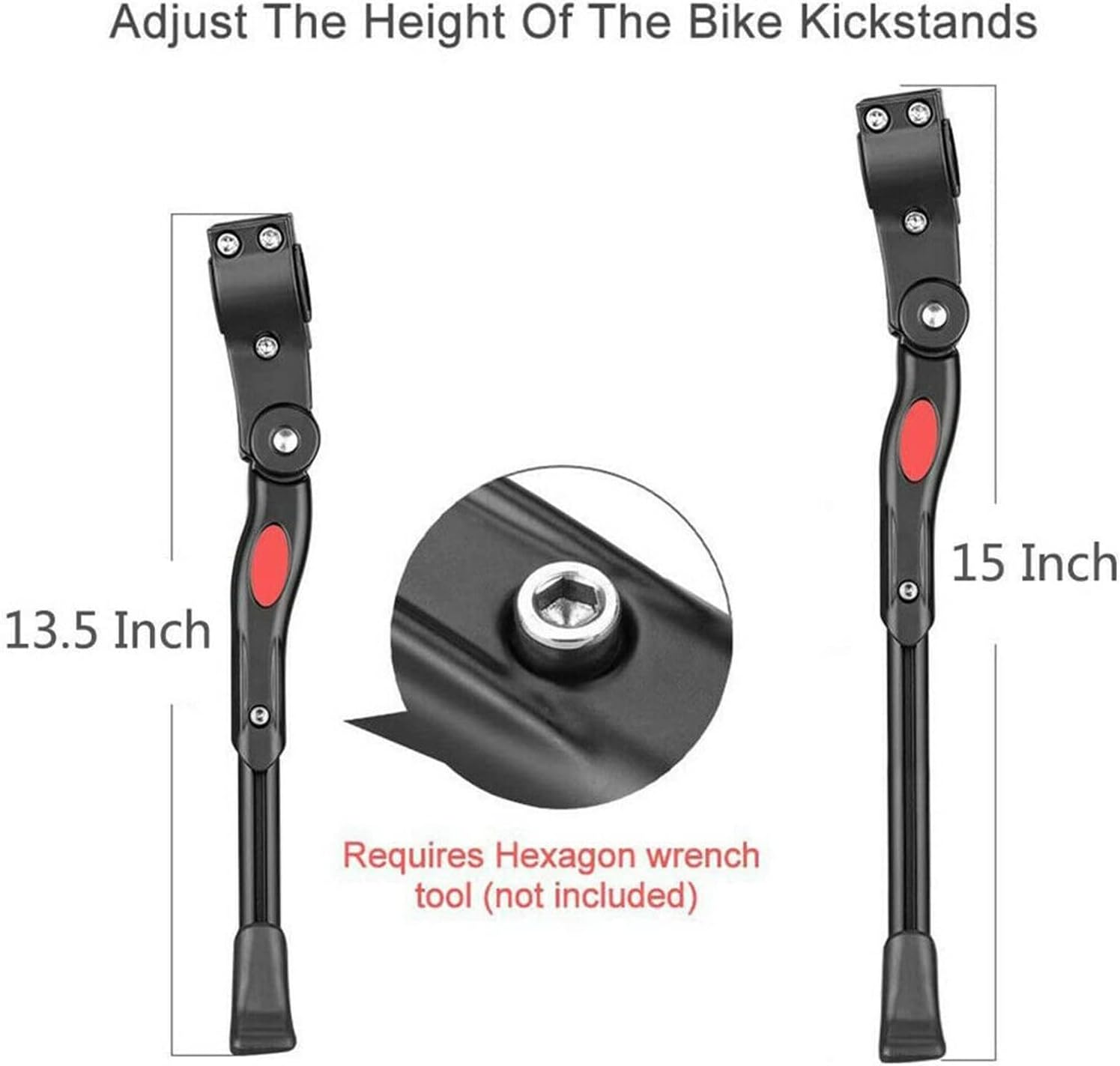 Yotsuba Bike Kickstand, Aluminium Alloy Adjustable Height Rear Side Bicycle Kick Stand for 24&rdquo;-27&rdquo; Mountain Bike, Road Bike, BMX, MTB image number 4