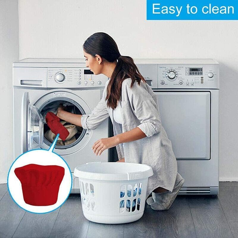 AIMALL Professional Unisex Chef Hat - Adjustable, Comfortable, Durable Black and Red Polyester Cap for Kitchen, Restaurant, BBQ, and Crafting image number 3