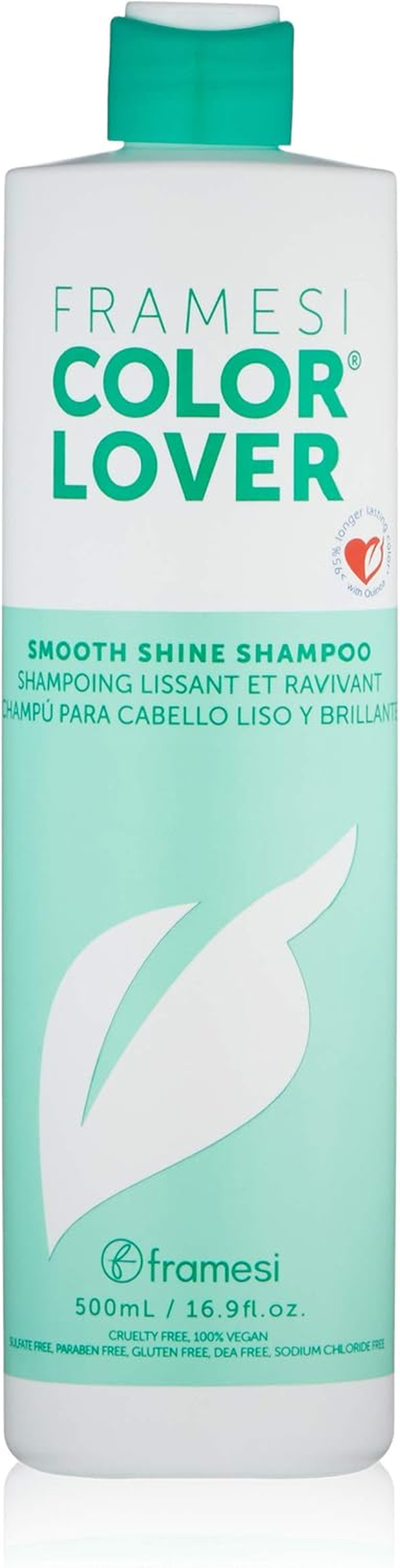 Framesi Color Lover Smooth Shine Shampoo, Sulfate Free Shampoo with Quinoa and Aloe Vera, Color Treated Hair image number 3