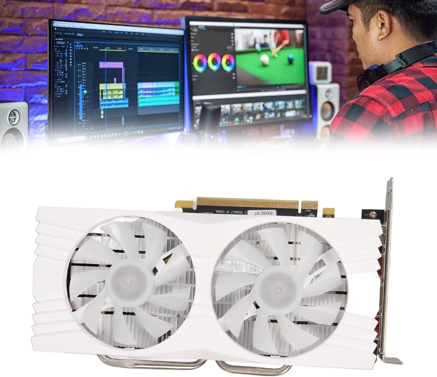 8GB GDDR5 256Bit Graphics Card, 1284Mhz 7000Mhz with Dual Fans, PCI Express 3.0 for Gaming PC image number 4