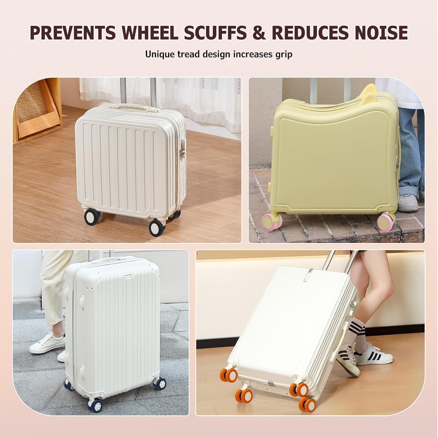 8Pcs Luggage Wheel Covers,Silicone Suitcase Cover for 2-2.4'' Spinner Wheel, Carry on Luggage Wheels Protector,Upgrade Suitcase Wheels Protective,Essential Travel Accessories image number 6