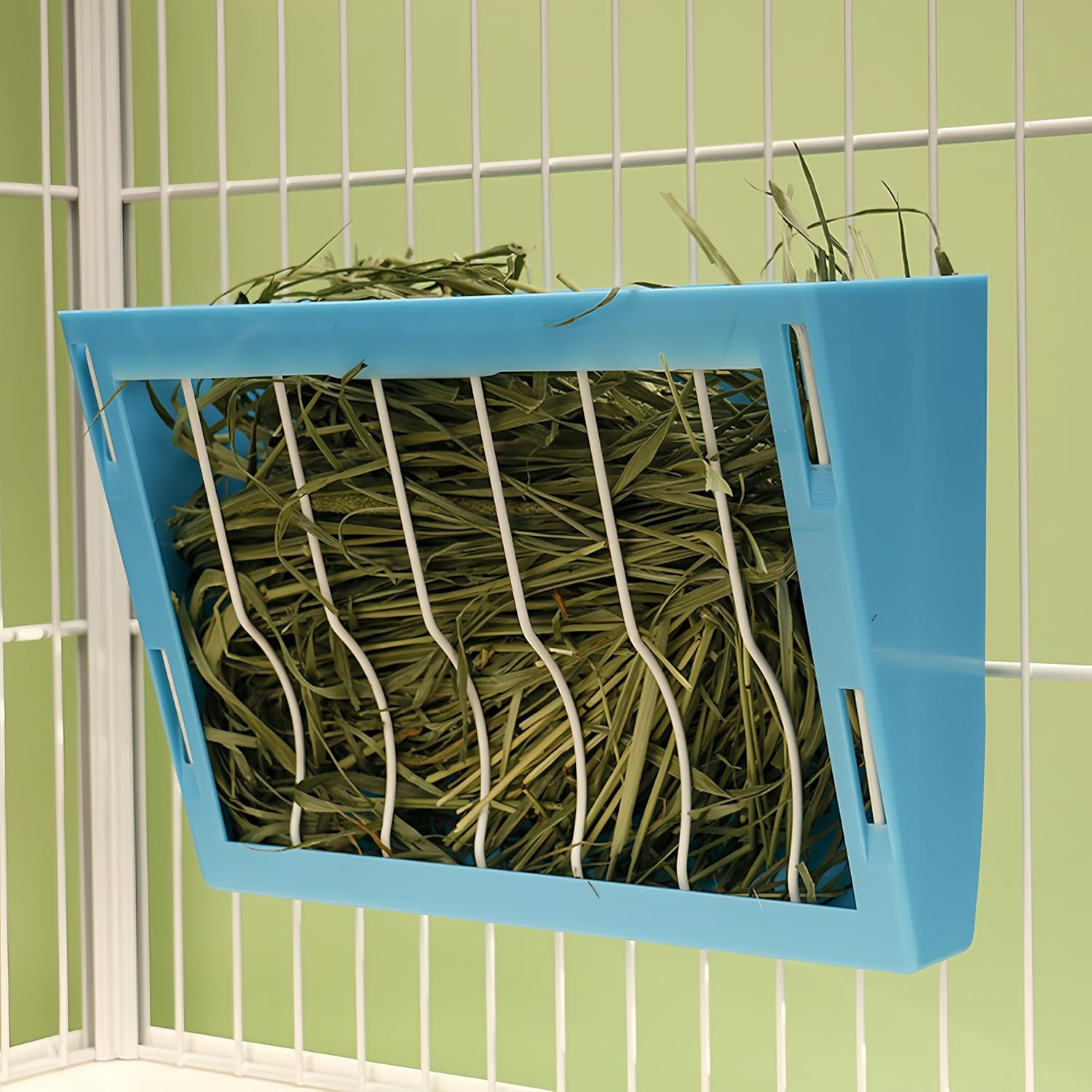 Rabbit Feeder, Hay Feeder for Cage, Hay Holder for Hanging Small Animals, Rabbits, Dwarf Rabbits, Guinea Pigs, Small Animals, Durable, Non-Toxic image number 4