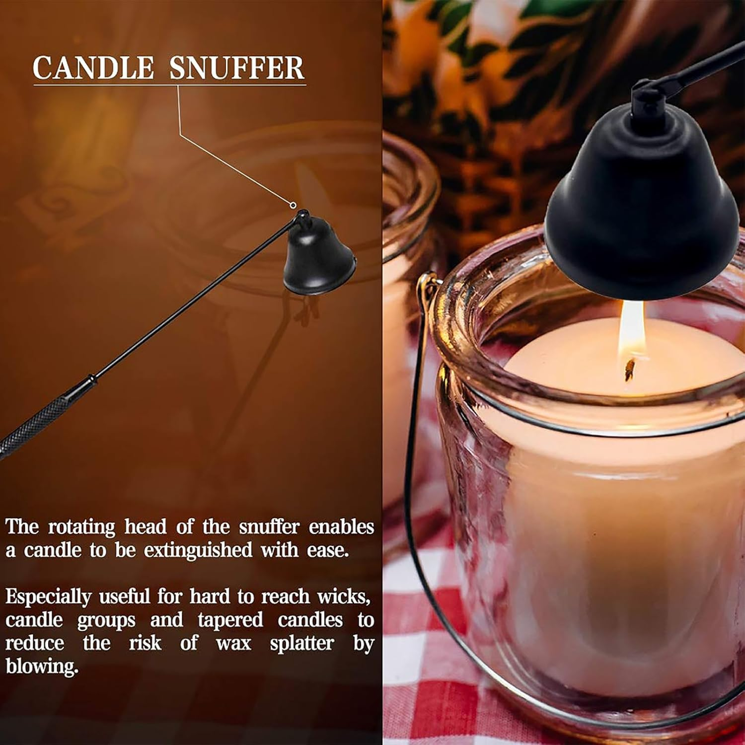 Emapoy Candle Wick Trimmer Set, Candle Accessory Set, Candle Cutter, Candle Snuffer, Candle Wick Dipper with Storage Bag, 3 in 1 Candle Tool Kit, Great for Scented Candles Lovers image number 6