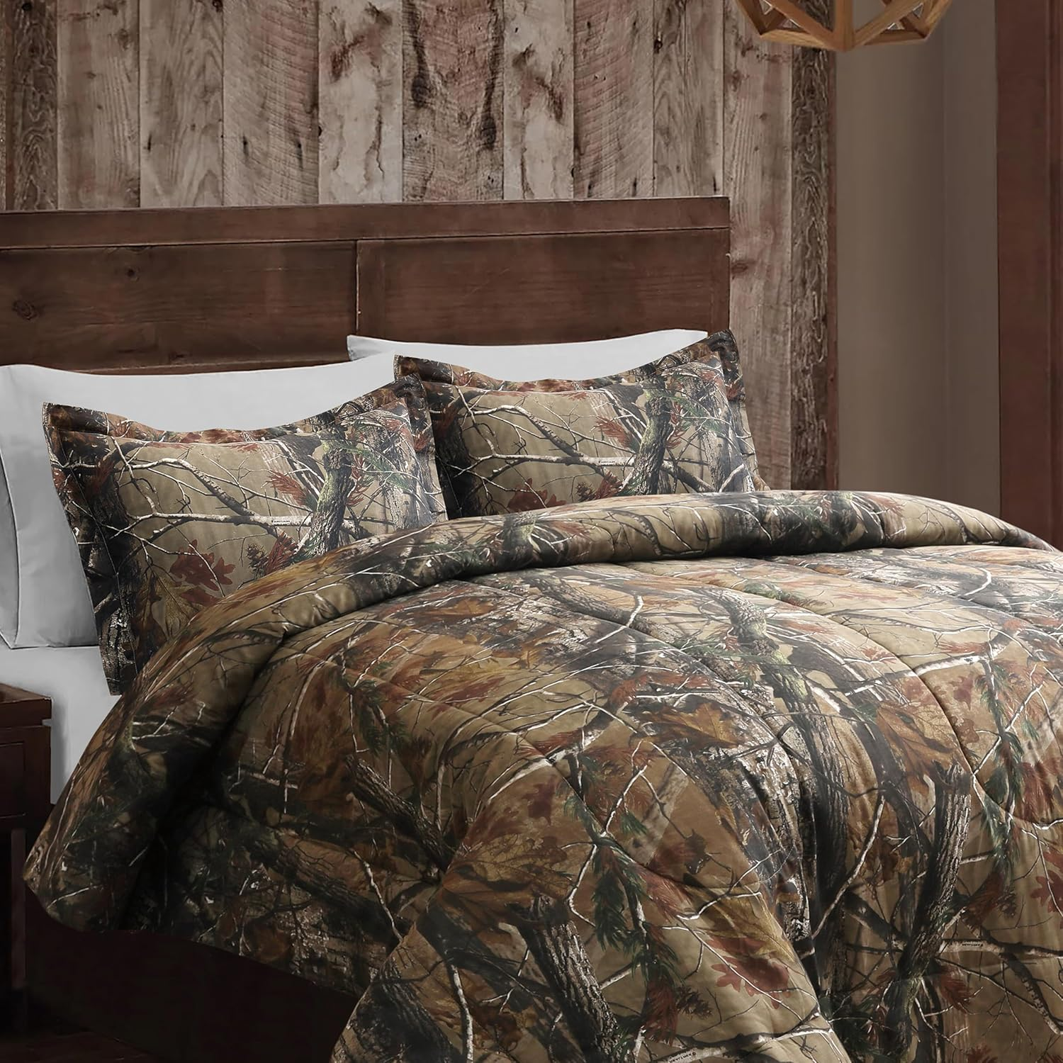 Realtree All Purpose Camo Comforter Set -3 Piece Camouflage Printed Bedding -Percale Weave Super Soft Cotton 80 GSM Fabric -Easy Care Forest Theme Comforter Set for Bedroom, Hunting & Outdoor- (King) image number 5
