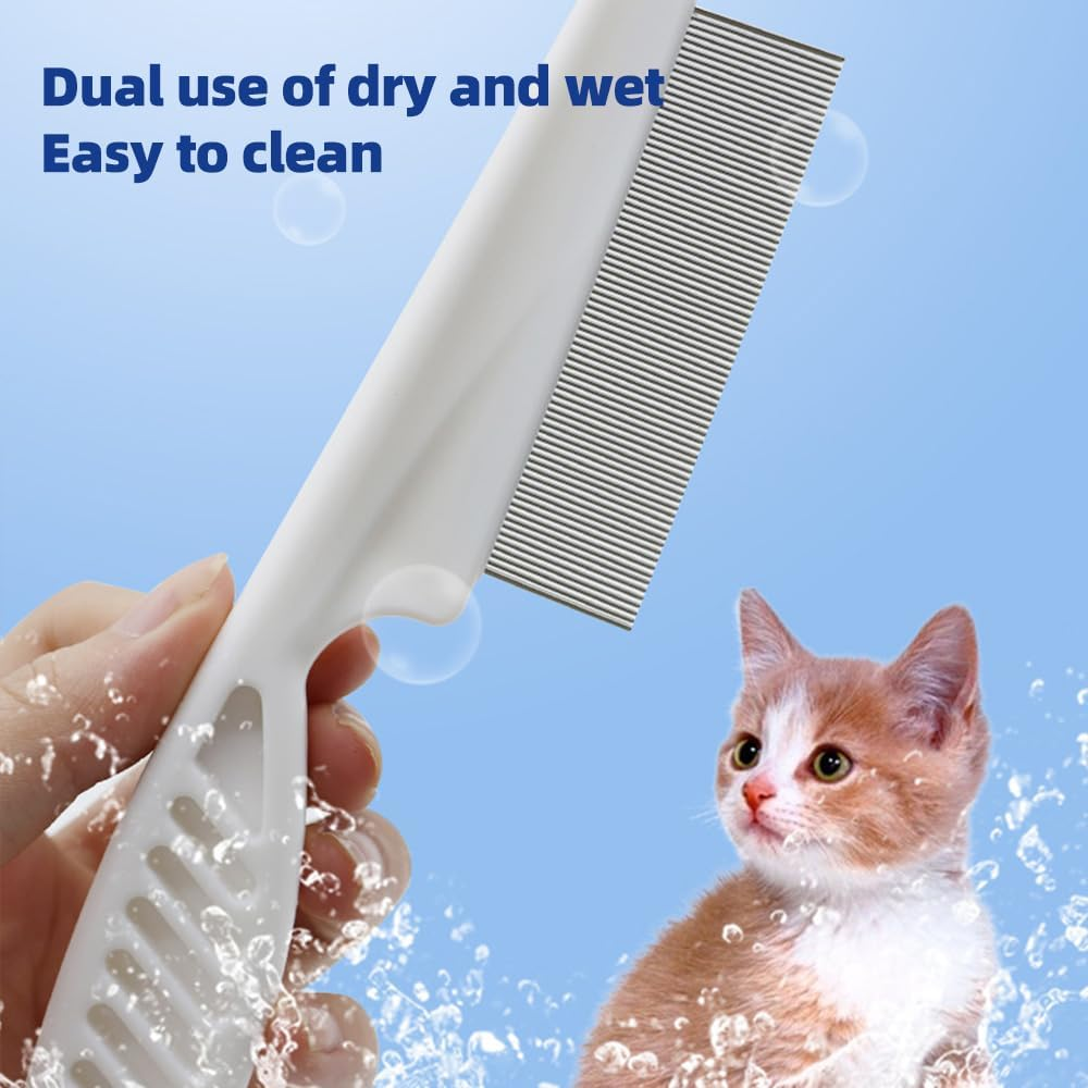 3 Pack Flea Pet Comb for Dogs and Cats Lice Comb Remove Fleas and Flea Eggs Tear Stain Remover Pets Combs for Detangling and Dematting Face & Paws - Dog Comb, Cat Comb image number 6