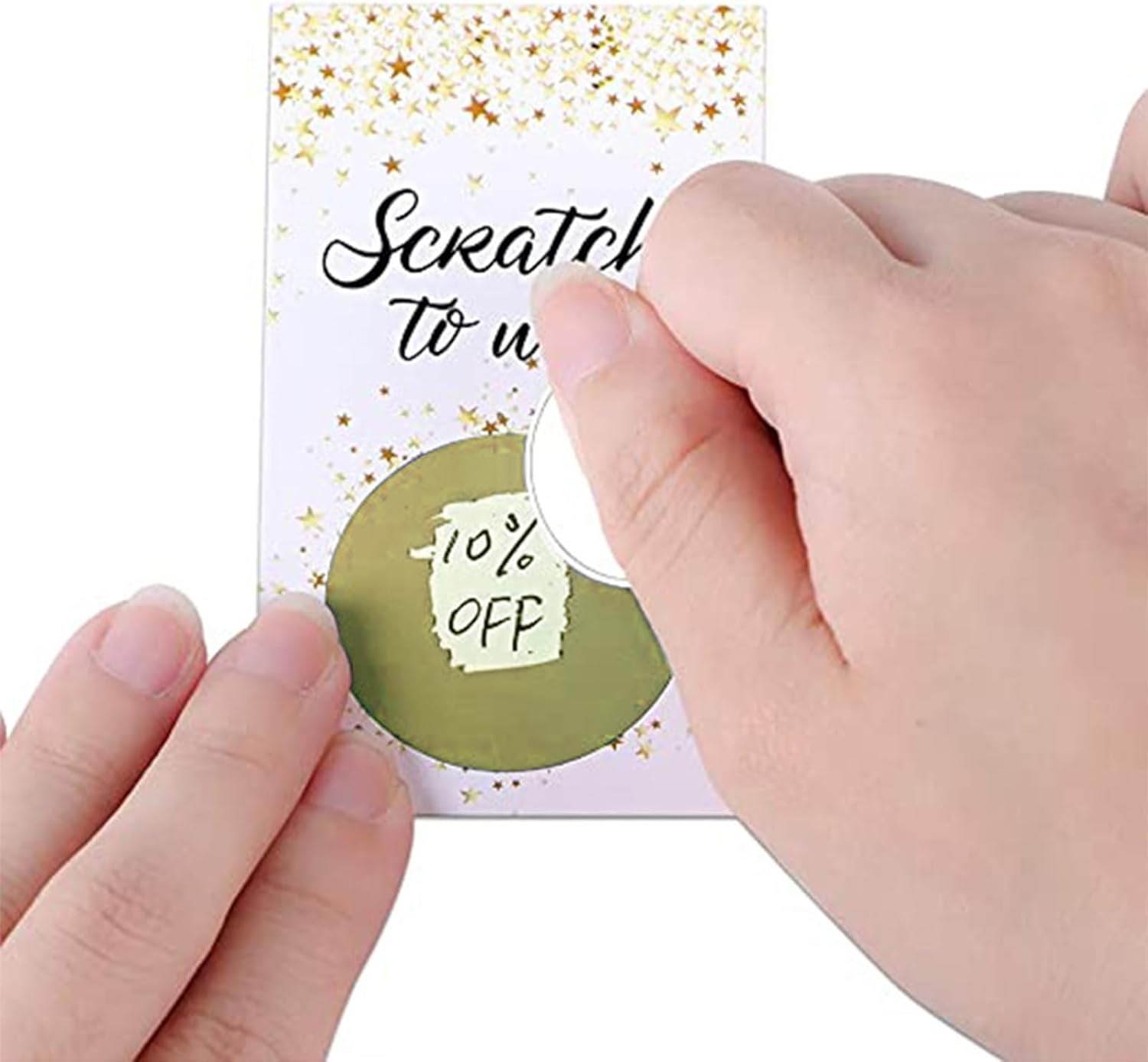 300 Pack Scratch off Stickers 1 Inch, Self-Adhesive Scratch off Labels round Gold Circle Stickers for DIY Reward Card Wedding Games (Gold) image number 1