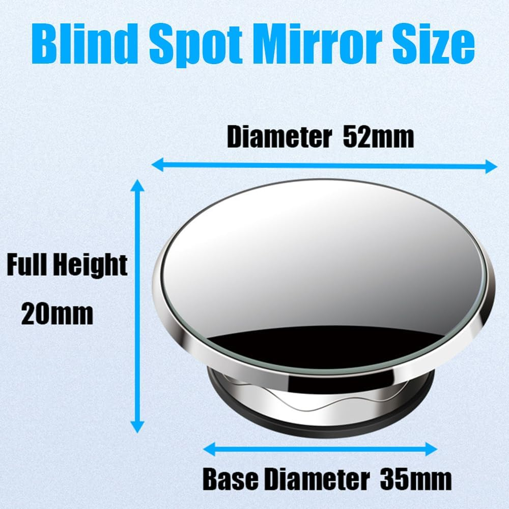 Yakamoz 2Pcs Blind Spot Mirror, 2" round HD Glass Frameless Convex Rear View Mirrors Adjustable 360&deg;Rotate Wide Angle Exterior Accessories for All Universal Vehicles Car image number 4