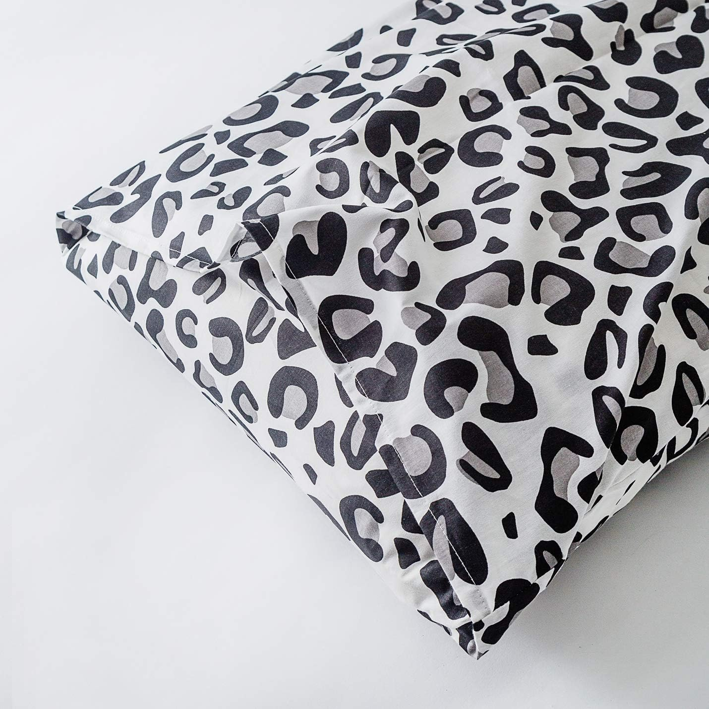 SUSYBAO Black Leopard Duvet Cover King 100% Cotton 3 Pieces Set 1 Grey White Cheetah Patterned Duvet Cover with Zipper Ties 2 Pillowcases Modern Wild Animal Print Bedding Set Soft image number 3