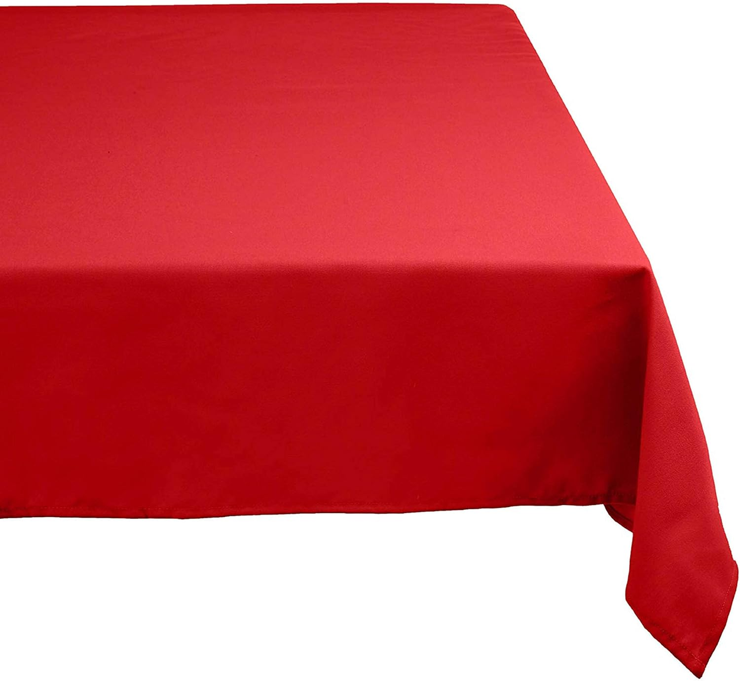 DII 100% Polyester, Machine Washable, Holiday, Dinner Solid Tablecloth 60 X 84, White, Seats 6 to 8 People
