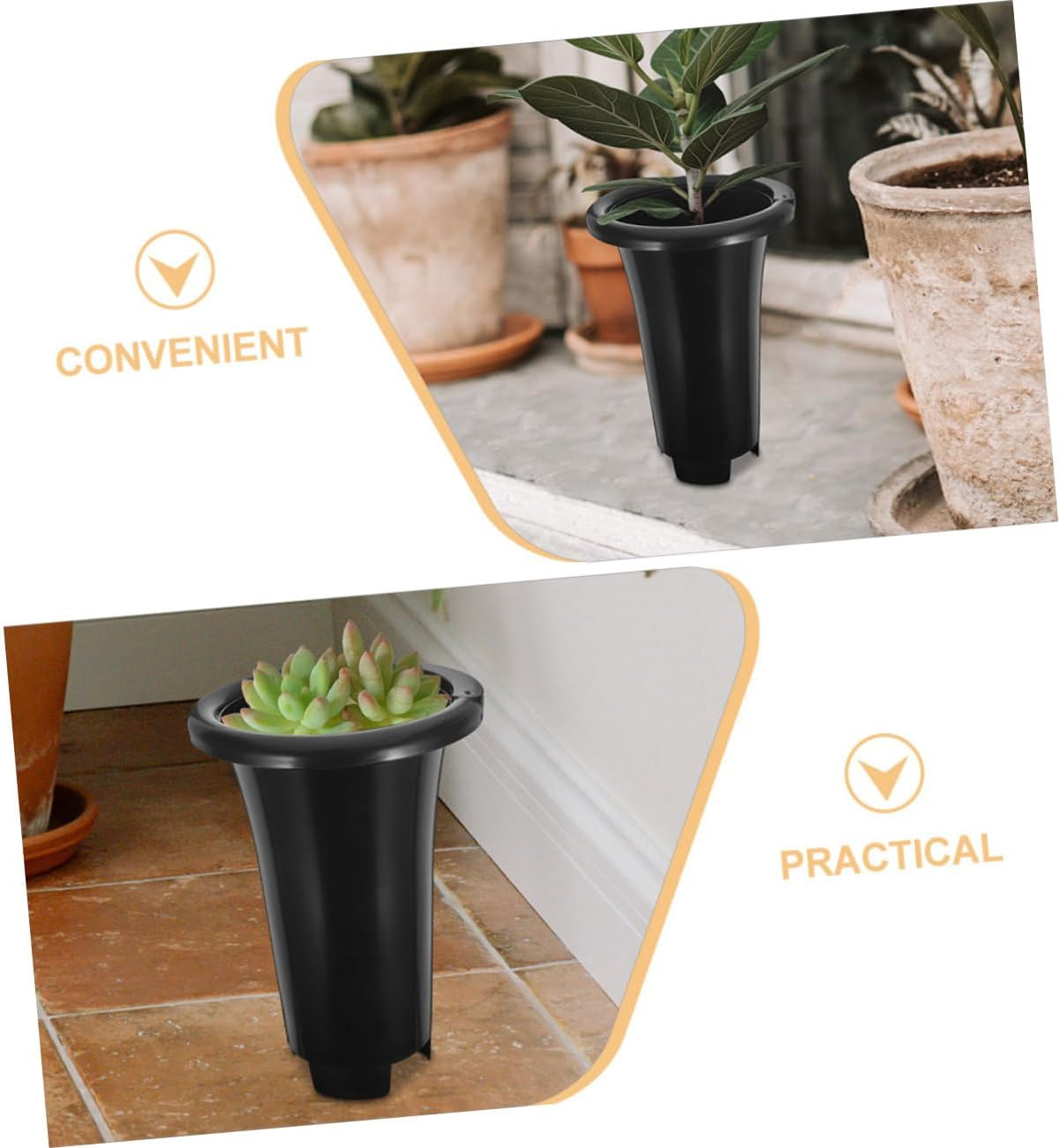 10Pcs Black Thickened Plastic Nursery Pots for Plants, Extra Large round Orchid Containers with Drainage, Suitable for Indoor Gardening and Plant Cultivation image number 1