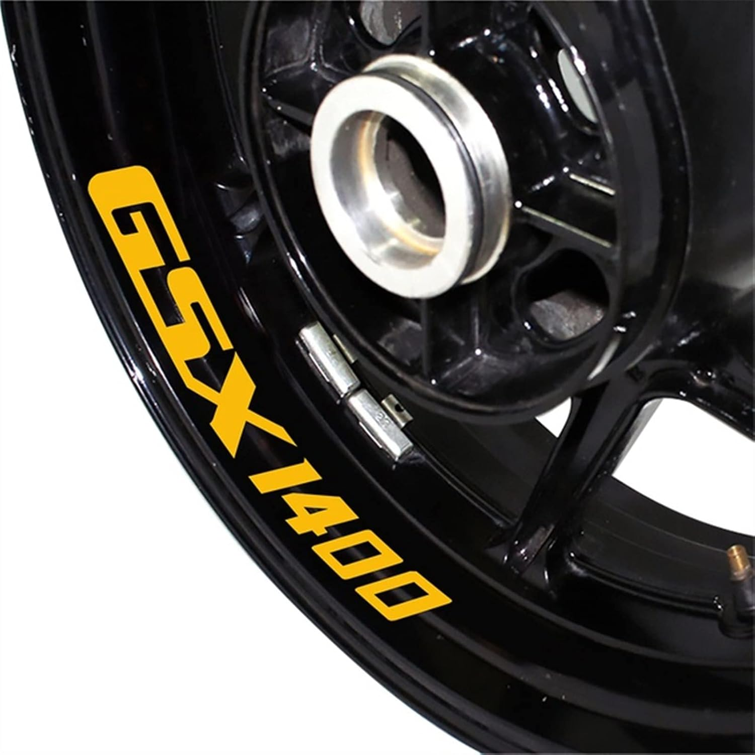 Stickers Motorcycle Rim Stickers Rim Edge Sticker Rim Edge Stripes Reflective Decals Logo Accessories for Suzuki Gsx GSX1400 1400 (Color : Gold)