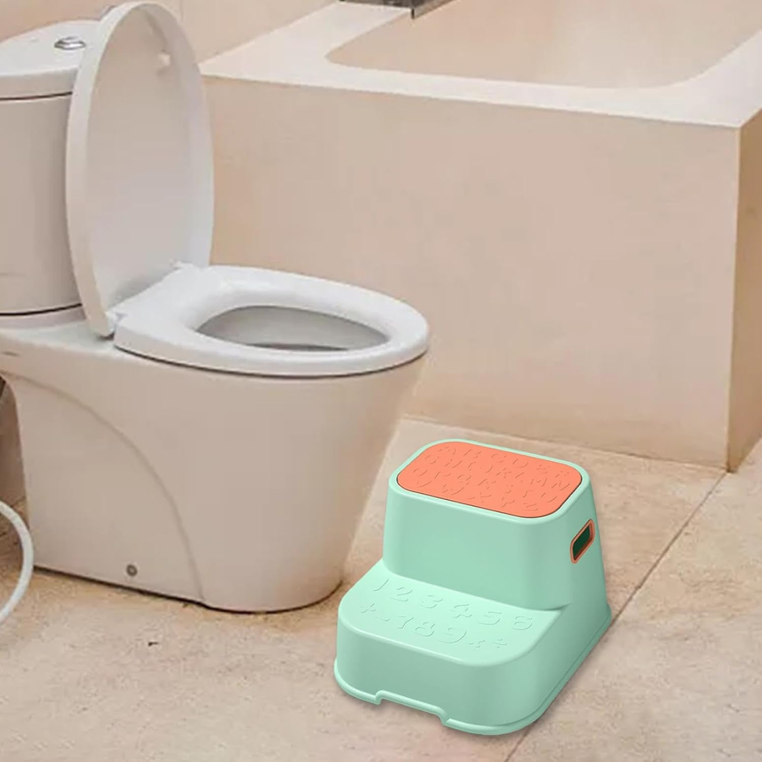 Amagogo Step Stool, Double up Toddlers Step Stool, Two Step Stool, Toilet Stool, for Cabinets, Green - Pink image number 6
