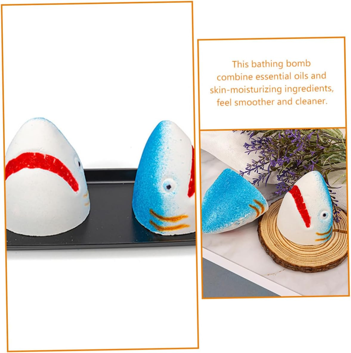 COLLBATH 3Pcs Shark Bath Salt Bomb Bathing Bomb Natural Sea -Friendly Fragrance for Relaxation image number 6