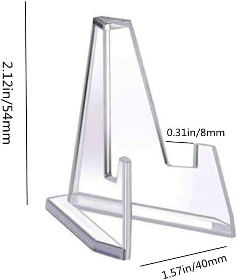 20 Pcs Mini Clear Acrylic Display Stands, 2.12 Inch Coin Display Easel Holder, Multifunctional for Coins, Medals, Cards, Business Cards image number 6