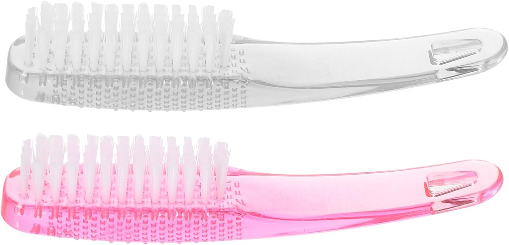 2Pcs Handle Grip Nail Brush for Manicure Nail Dust Cleaning with Dense Skin Friendly Bristles Accessory image number 1