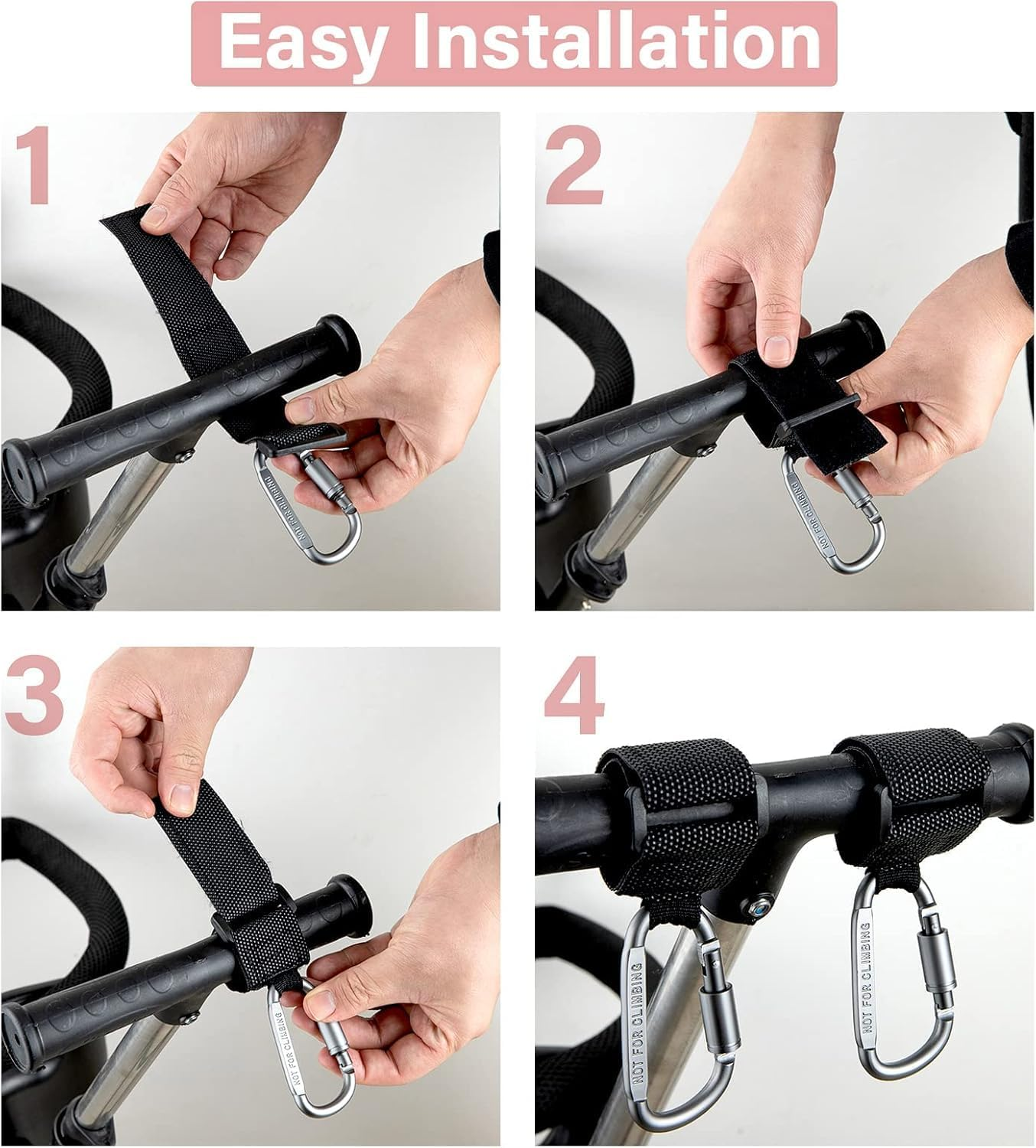 Baby Stroller Hook, Clip or Hang a Diaper Bag to Your Pram or Buggy, 2 Pieces image number 2