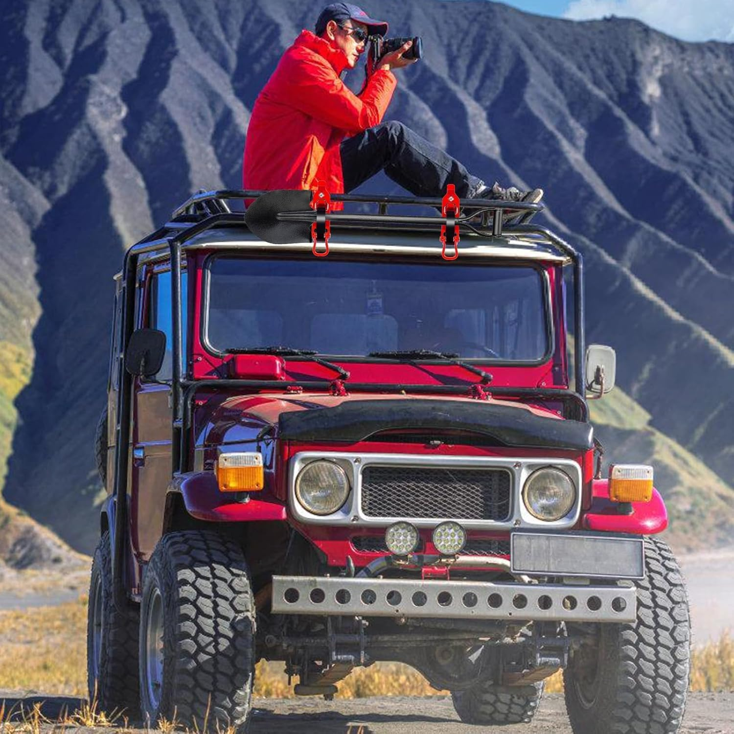 Wzenclave 2Pack Shovel Mount Metal Rubber Clamp Roof Luggage Rack Tool Clip Zinc Alloy Fire Accessories Car Accessories for Boats Overlanding Gear Quick Release Axe Tool Holde Wall Mounting Brackets image number 6