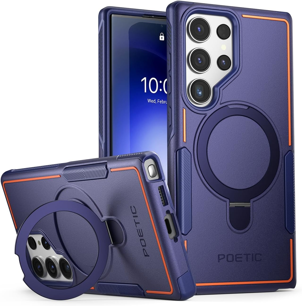 Poetic Neon Magpro Case Designed for Samsung Galaxy S23 Ultra / S22 Ultra 5G 6.8 Inch,[Compatible with Magsafe] Dual Layer Heavy Duty Rugged Shockproof Protective, Magnetic Ring Stand, Black