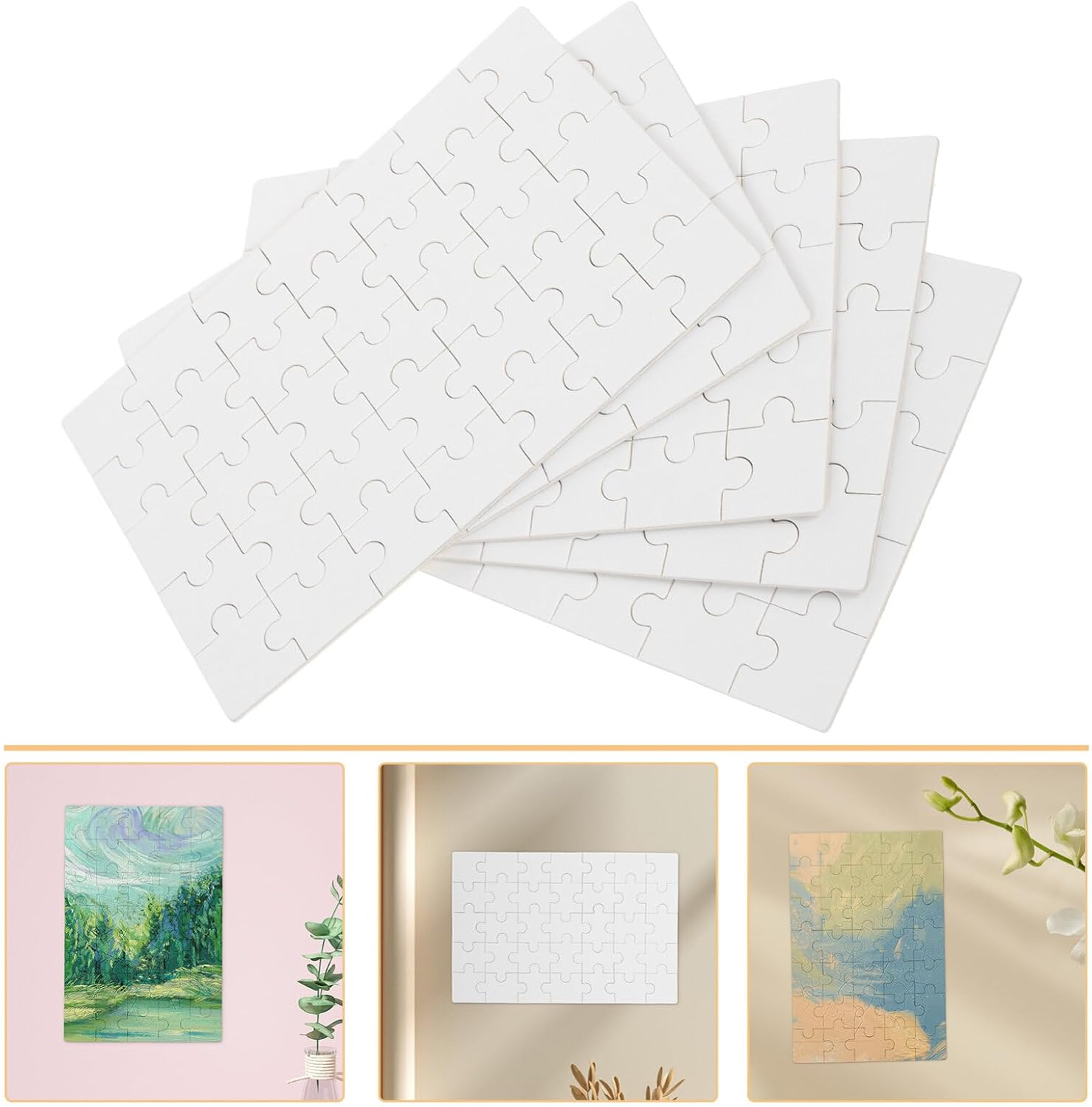 Generic 5 Sets Blank Puzzles - Sublimation Puzzles Blank Jigsaw Puzzles Sublimation Puzzle Pieces Sublimation Blank Puzzle Sublimation Transfer Puzzle