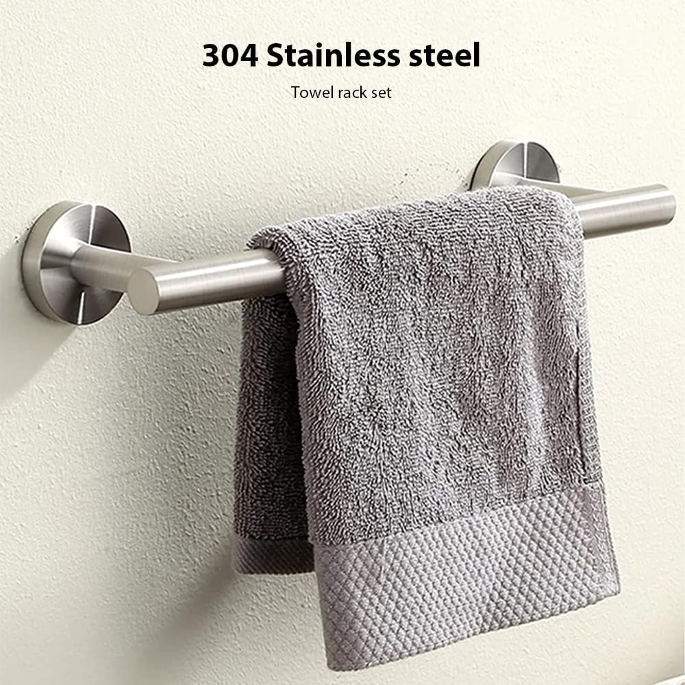 HHWRT Bathroom Hardware Accessories Set, Wall Mounted Bathroom Accessories Set, Towel Bars for Bathroom, Bath Towel Bar Set, Towel Holder Set, 10-Piece Stainless Steel Bathroom Hardware Set