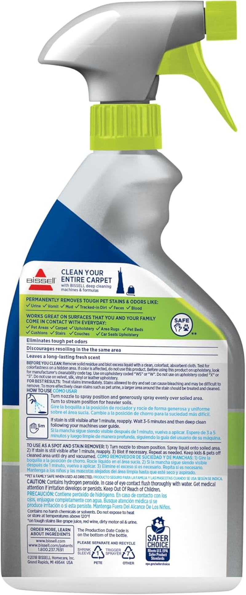 BISSELL Pet Pro Oxy Stain Destroyer - Trigger Pretreat Spray (650Ml)