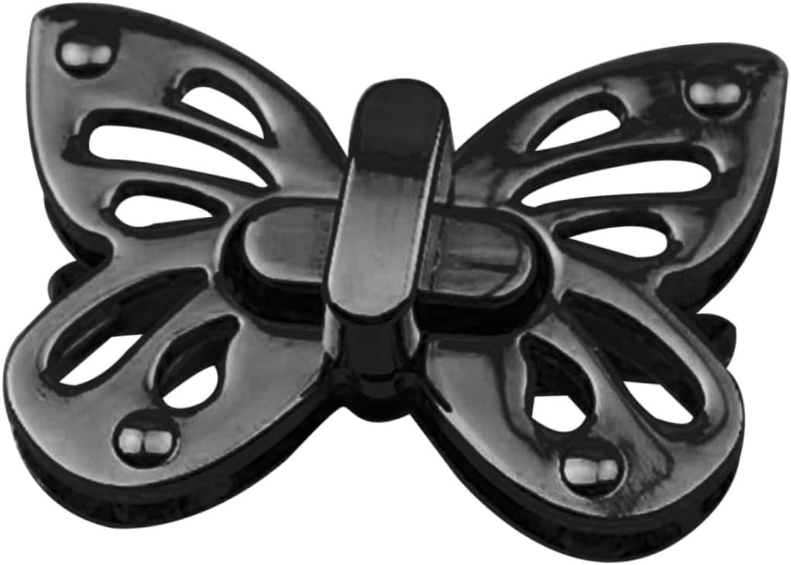 GARIOUANS Zinc Alloy Butterfly Lock Bag Hardware Set for Women&rsquo;S Handbags, 2Pcs Gunmetal Clutch Lock Accessories Suitable for Hand Bags and Purses image number 6