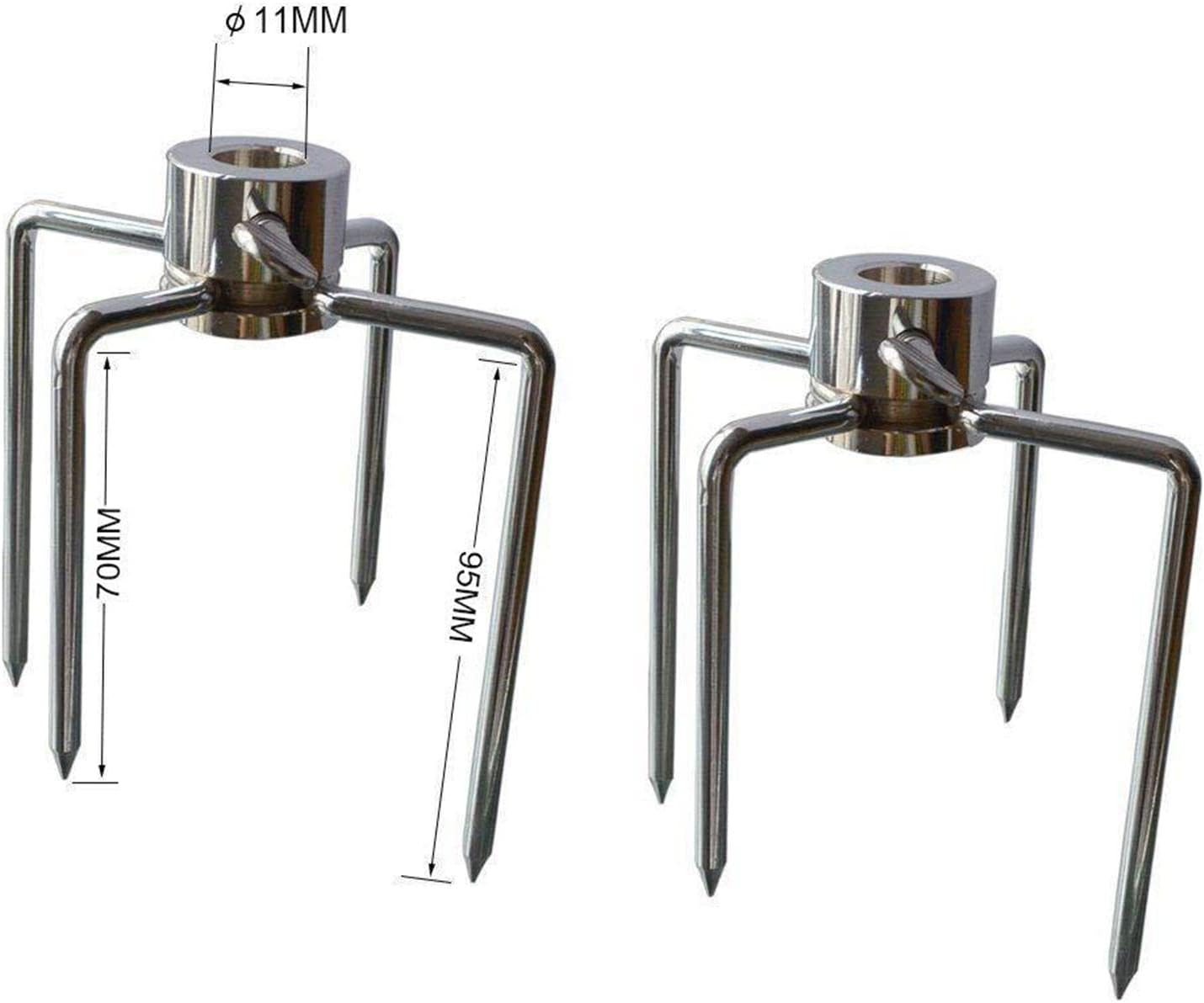 XIMING 2X Rotisserie BBQ Spit Fork Chicken Charcoal Grill Barbecue Accessories image number 2