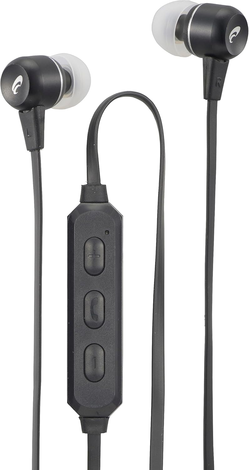 Ohm Electric Audiocomm Wireless Earphones, Earphones, Microphone, Smartphone Calls, Headset, Stereo Earphones, Neck Earphones, In-Ear Type, Bluetooth 5.3, Wireless Stereo Inner Phone, Black,