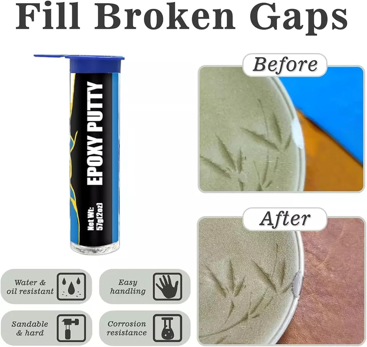 Youngly Kintsugi Repair Kit Food Safe, Japanese Gold Repair Kit, Bio Gold Glue Ceramics image number 2