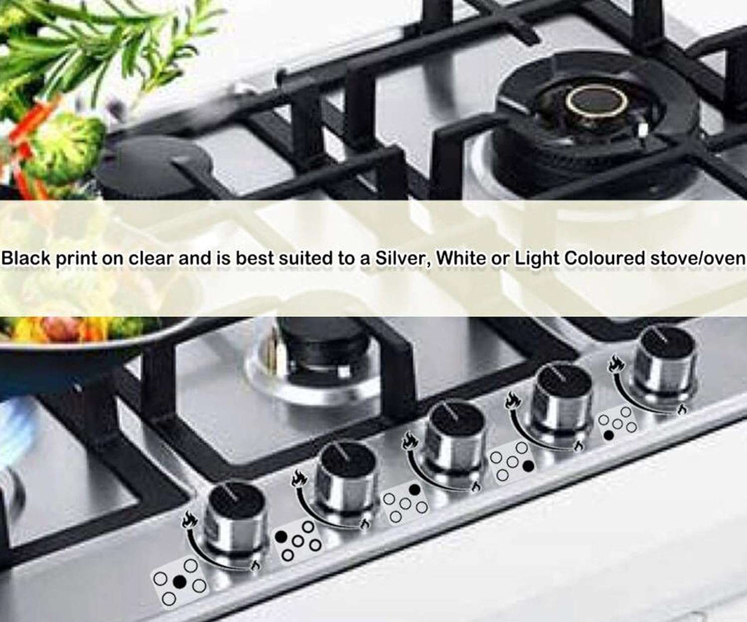 Pop Resin Flame Indicating Stickers Flame Indicators Ring Stove Labels - Oven Replacement Adhesive Knob Symbols for Bumper Cooktop Hob Cooker Top Markings 2 Pack image number 2