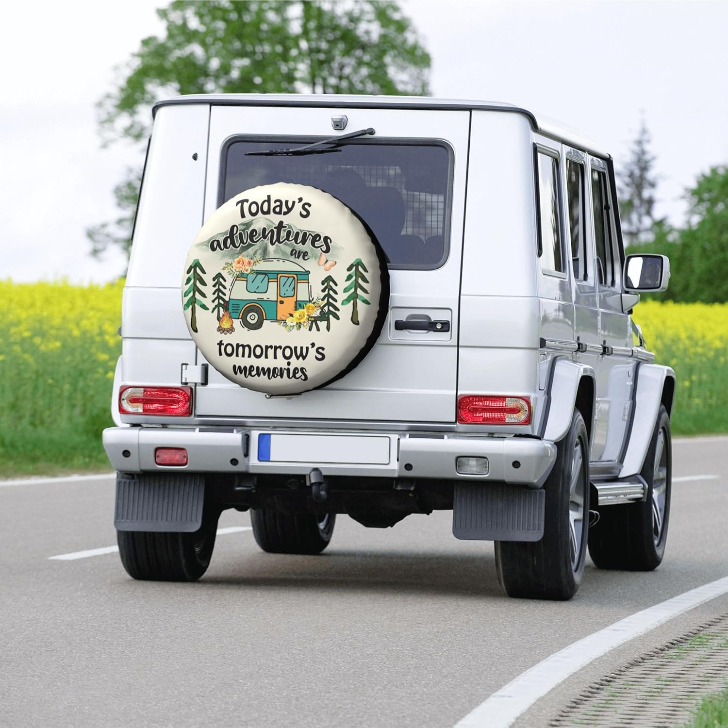 Spare Tire Cover for RV Camper Adventure, Weatherproof Universal Wheel Cover for RV Travel Trailer Camper Truck 14Inch image number 3