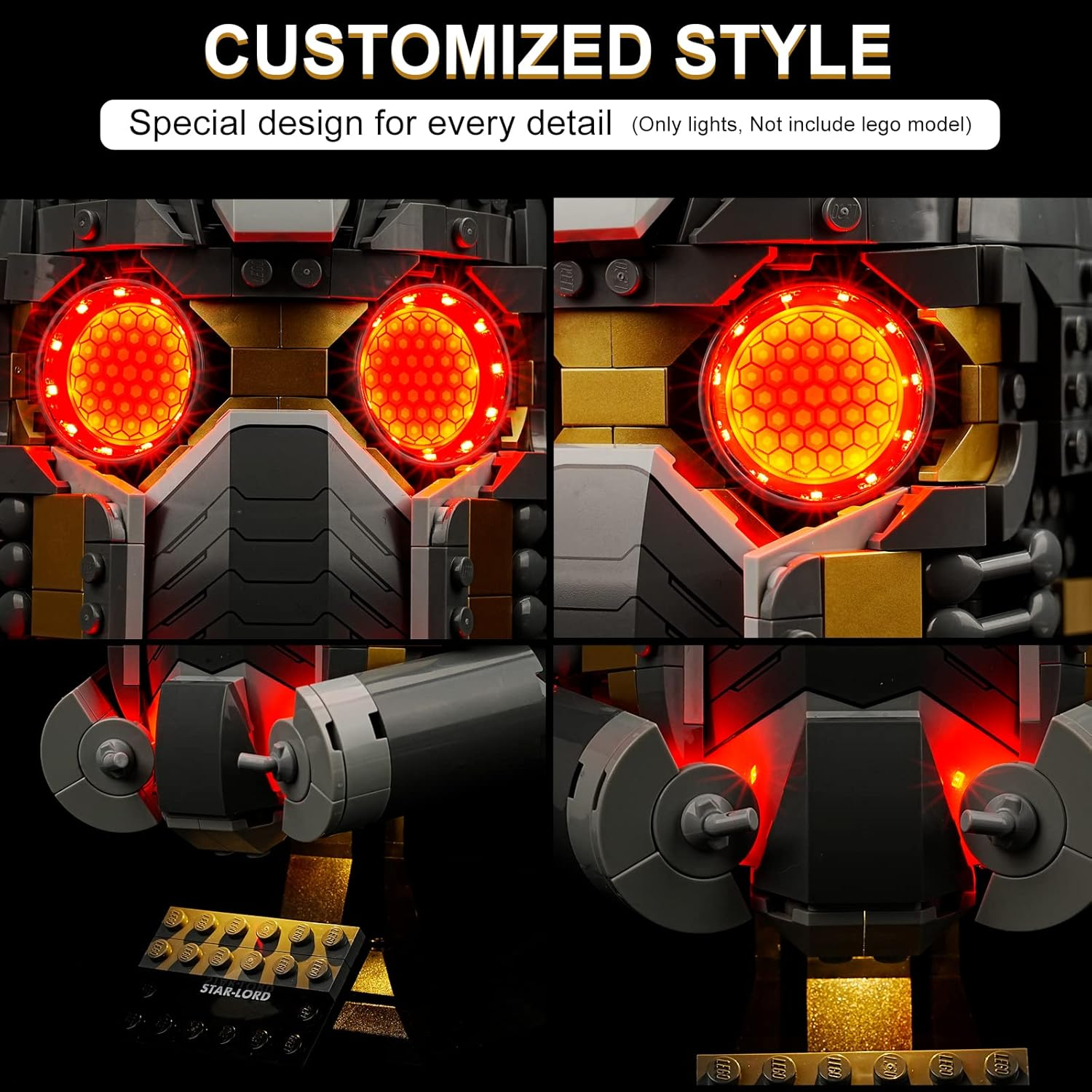 Cooldac LED Light Kit for  Super Heroes 76251 Star-Lords Helmet Set, LED Lighting Set Compatible with  76251 (Only Lights, Not  Models) image number 3
