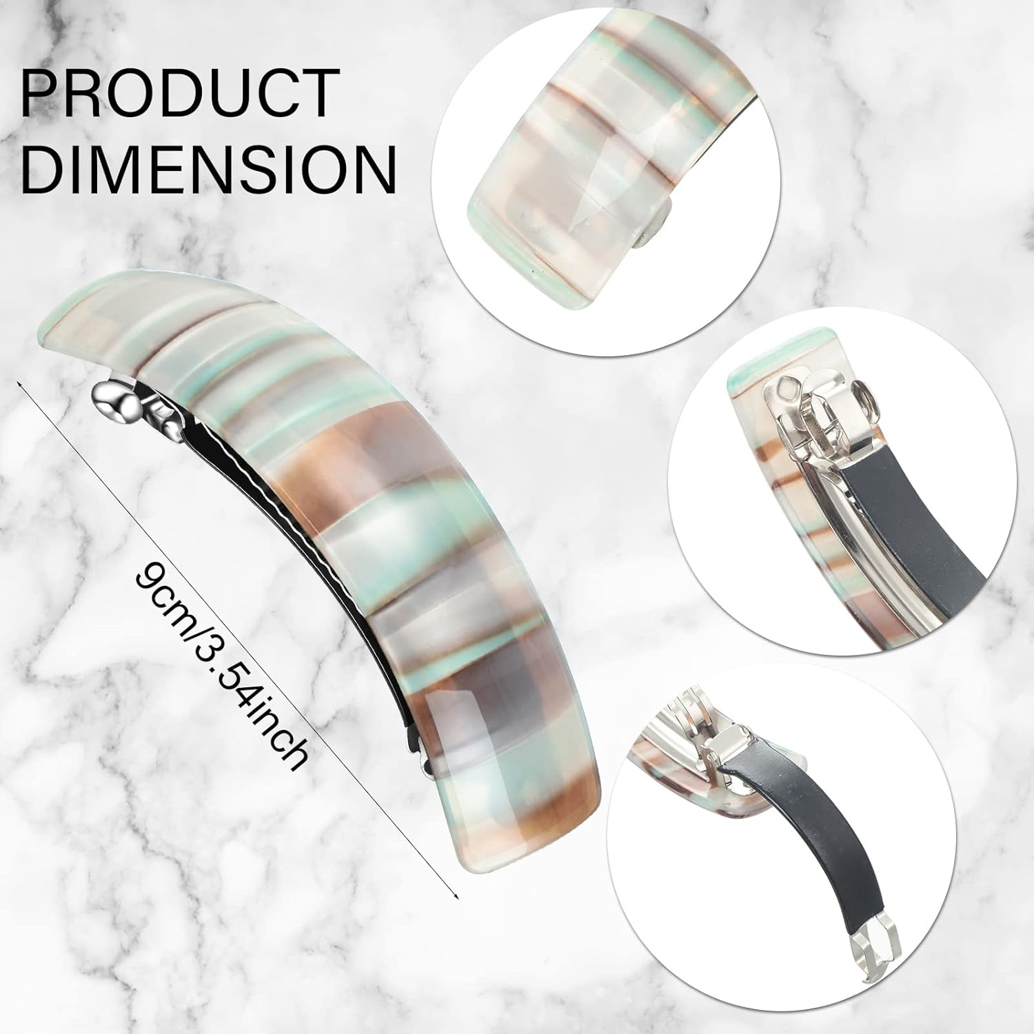 WILLBOND 6 Pcs Hair Barrettes for Women Large Barrettes Hair French Clips Pin Retro Clasp for Mom Gifts Women Accessories, 6 Colors(Multicolor,Stripe) image number 3