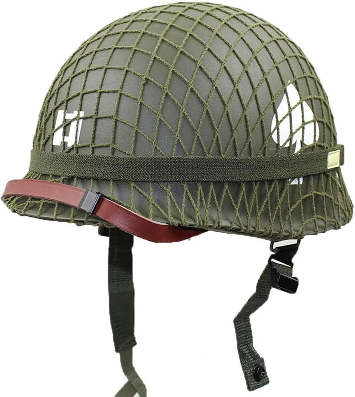 Perfect WW2 US Army M1 Green Helmet Replica with Net/Canvas Chin Strap DIY Painting image number 1