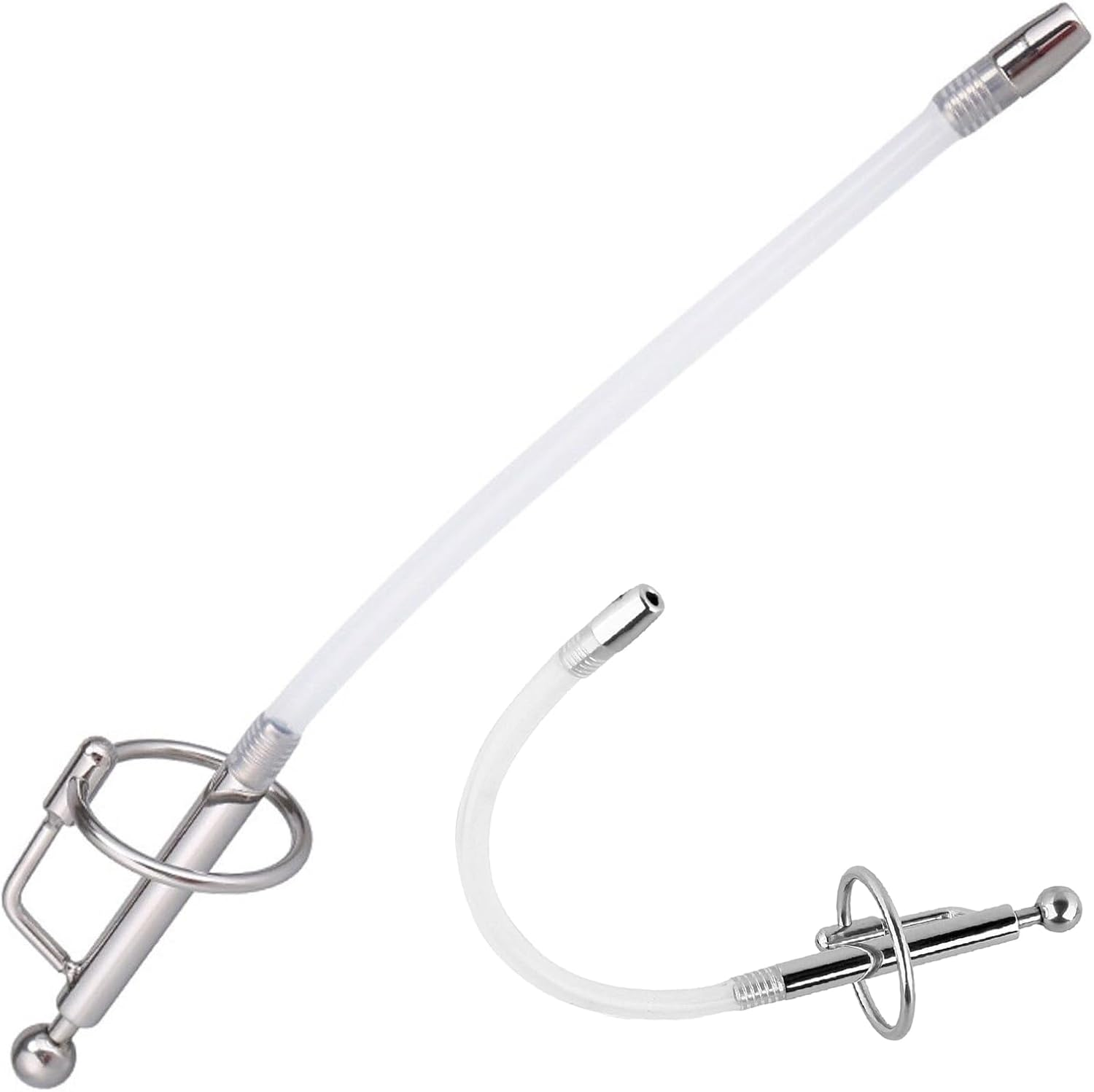 Stainless Steel Urethral Sounds Cum Thru Flexible Long Deep Penis Plug Ring Urethra Masturbation Rod Set Sounding Stimulation for Beginner Metal Dilator Sex Toy image number 2