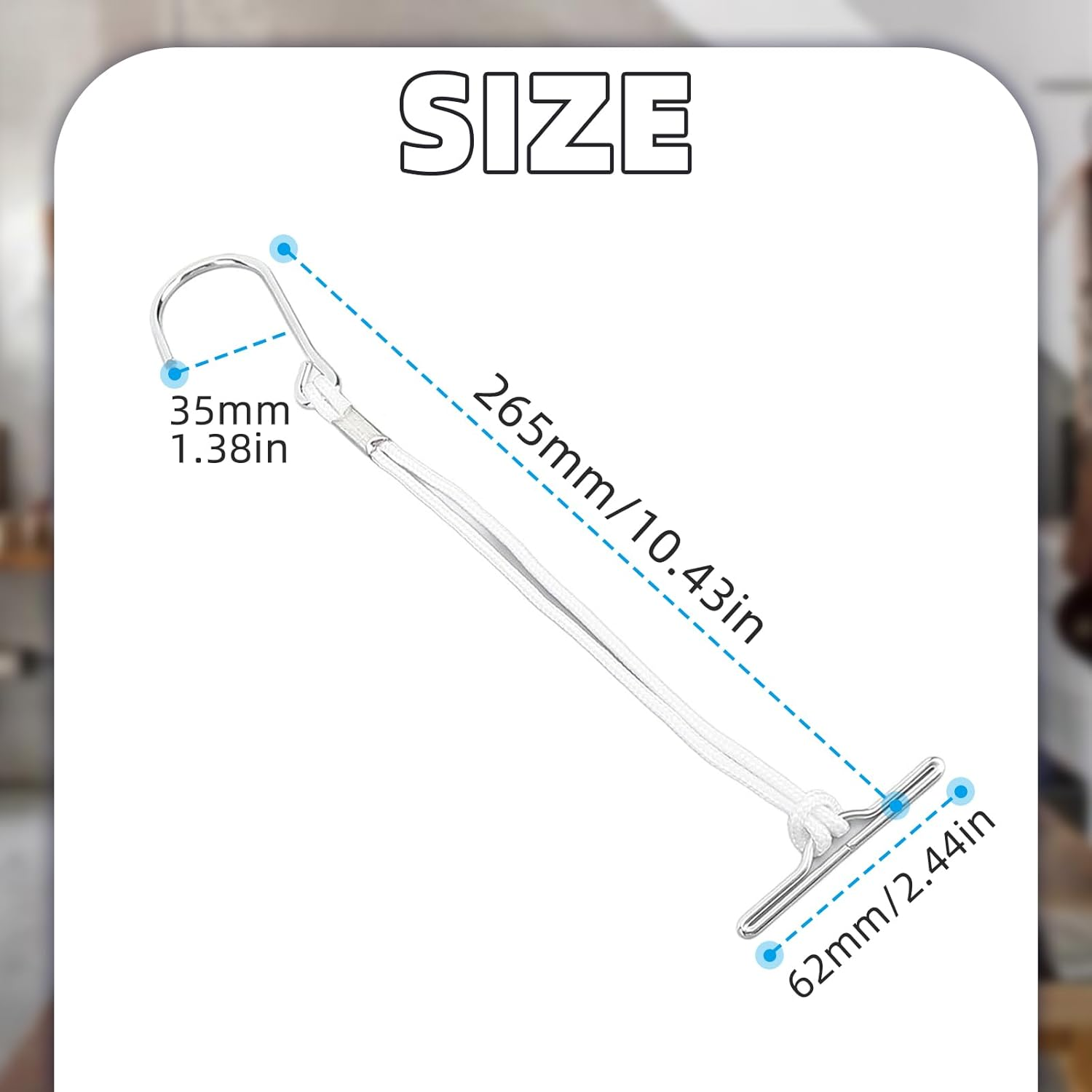 Sewing Pattern Hooks, 20 Pcs Pattern Making Hooks with T Bar and Nylon Cord Hardened Steel Sewing Making Hanger for Securing and Hanging Patterns image number 2