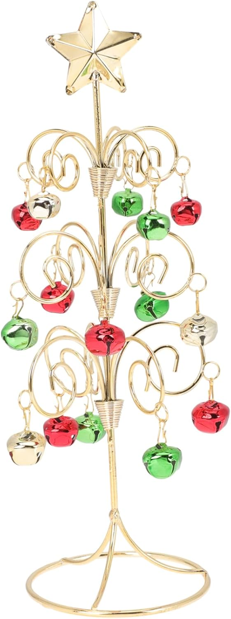 Wrought Iron Miniature Christmas Tree 28Cm Small Desktop Xmas Table Decoration Red Green Gold for Home Holiday Party Supplies image number 3
