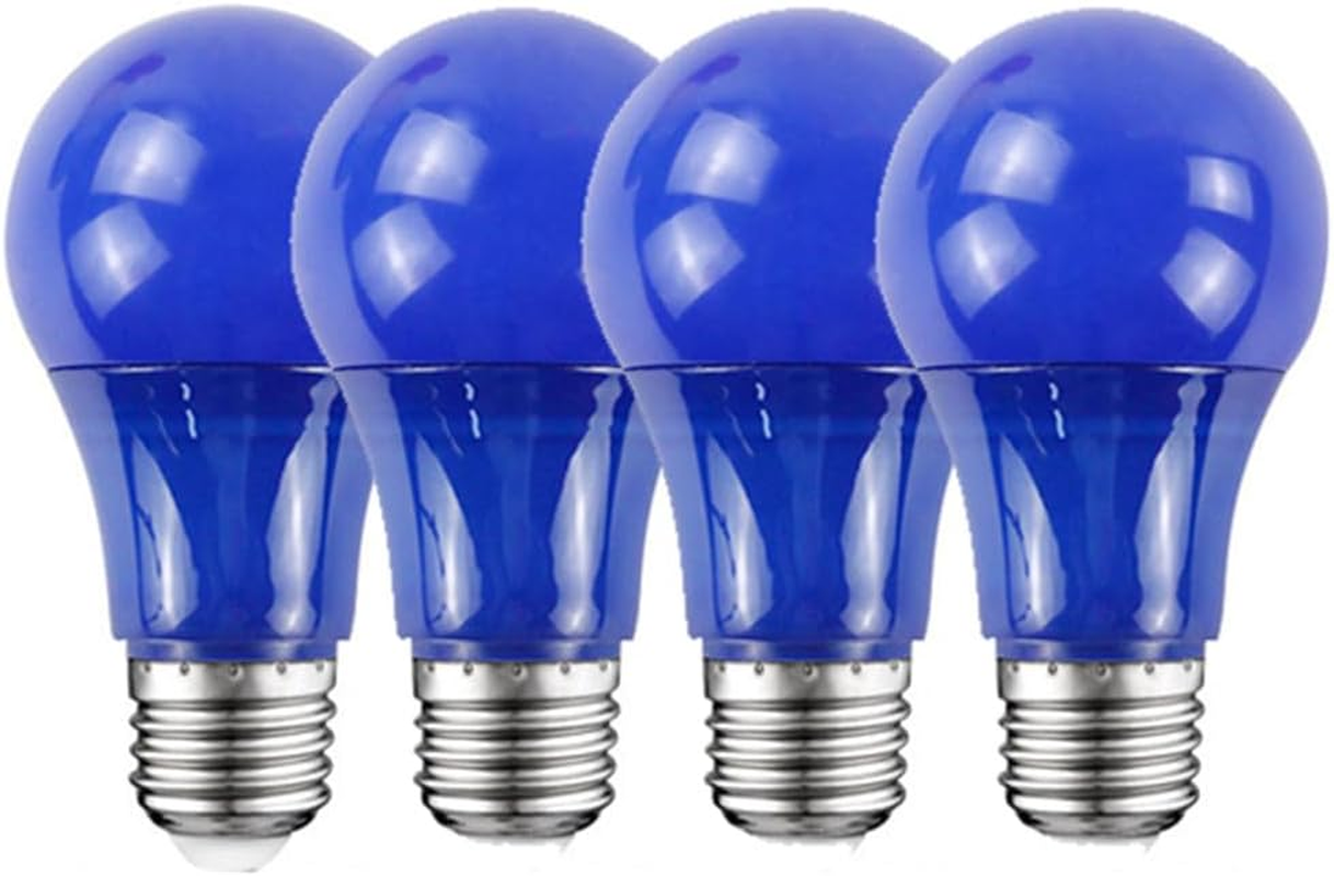 Porch Light Bulb,60 Watt Equivalent,9W A60 LED Bulbs for Halloween Christmas Party Bar Decoration and Home Lighting,Colored Light Bulb with E27 Base,Non-Dimmable,4 Pack (Orange)
