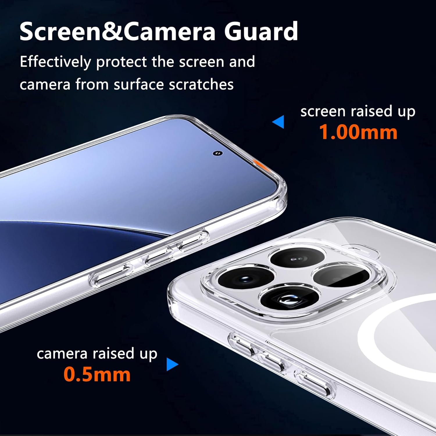 Anoowkoa Magnetic Case for Xiaom 15T Pro Case and Pack of 2 Tempered Glass, Suitable for Magsafe, Anti-Yellowing, Anti-Scratch, Compatible with Xiaom 15T Pro (Clear) - Xiaomi 17 Pro Max image number 4