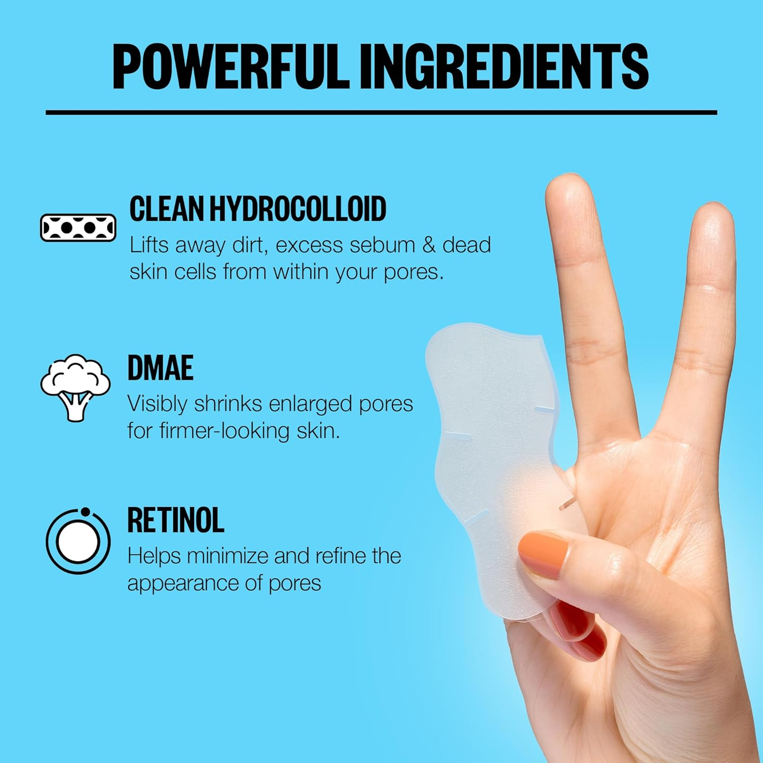 PEACE OUT Skincare Pores. Hydrocolloid Pore-Refining Nose and Face Strips with Vitamin a to Shrink Enlarged Pores and Remove Excess Oil (4 Pore and 4 Nose Strips) image number 5