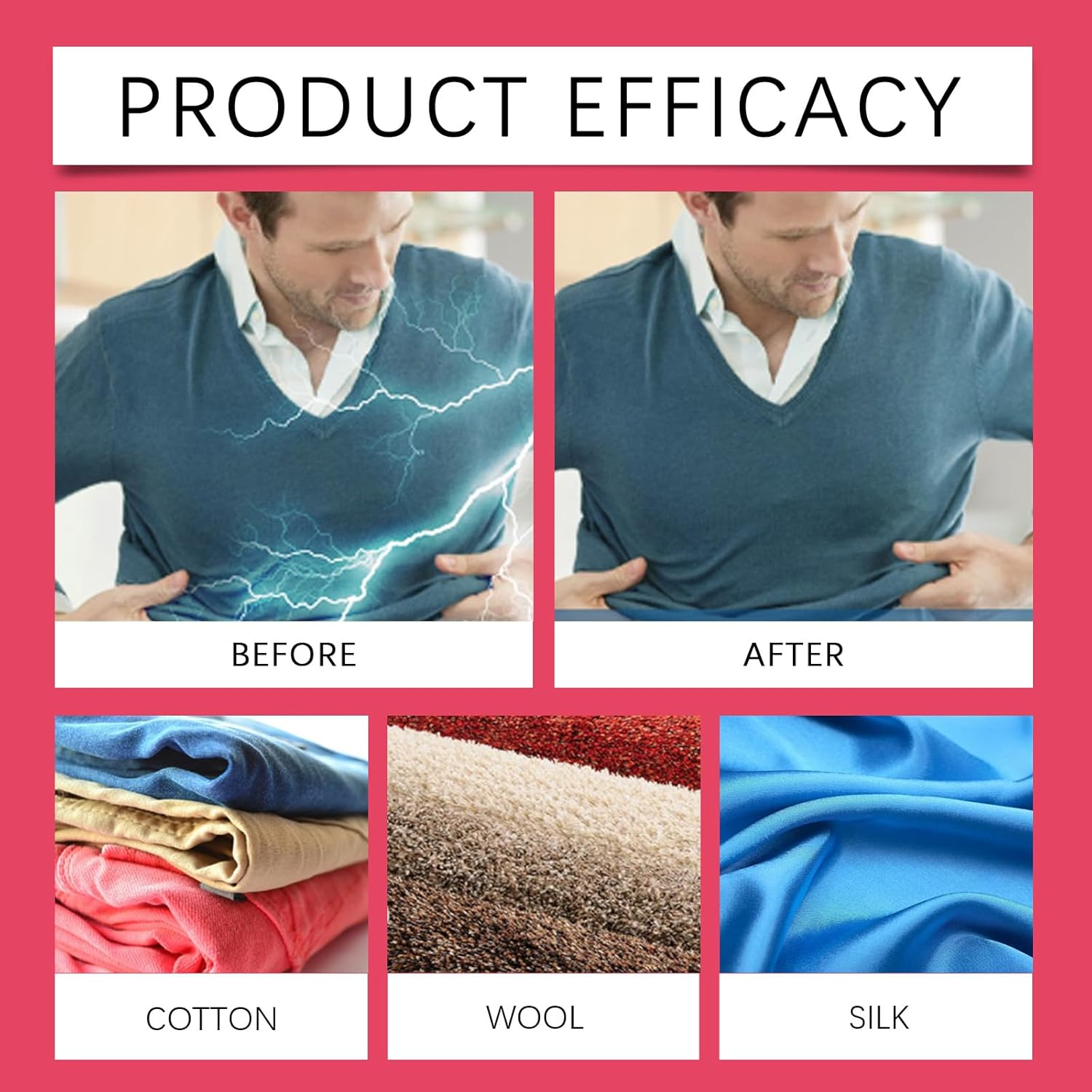 Anti Static Spray, 3 in 1 Instant anti Static Spray & Instant Wrinkle Release, Odor Eliminator & Fabric Refresher, Travel Size (3 Oz,100Ml) image number 3